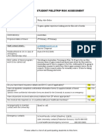 Student Fild Trip Risk Assessment Form