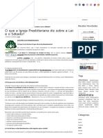 O Que A Igreja Presbiteriana Diz Sobre A Lei e o Sábado - IASD - Notícias Adventistas - IA7 - IASD