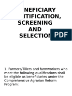 Beneficiary Identification Screening