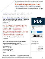 30 TOP MOST MAGNETIC CIRCUIT - Electrical Engineering Multiple Choice Questions and Answers Electrical Engineering Multiple Choice Questions