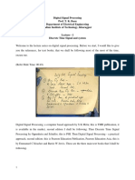 Digital Signal Processing Prof. T. K. Basu Department of Electrical Engineering Indian Institute of Technology, Kharagpur