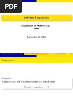 Infinite Sequences: Department of Mathematics, DSU