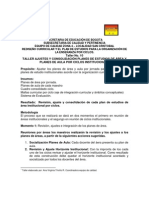 TALLER No. 10 AJUSTES Y CONSOLIDACIÓN PLANES DE ESTUDIO INSTITUCIONALES