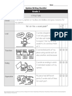 Opinion Student Checklist