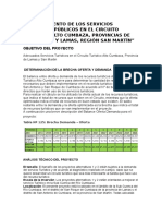 Mejoramiento de Los Servicios Turísticos Públicos en El Circuito Turístico Alto Cumbaza