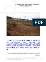 Termo de Referencia para o Projeto de Sistema de Abastecimento de Agua Campo Novo Parecis PDF