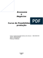 Curva de Possibilidade de Produção - Milho e Soja