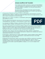 Contaminación Amenaza Acuífero de Yucatán