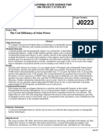 The Cost Efficiency of Solar Power: 2006 Project Summary