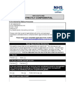 NHS Lothian Medical Application Form