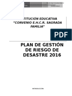 Plan de Gestion de Riesgo 2015 Sagrada Familia