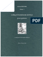 REYNE, Gérard. CINQ ÉTUDES DE STYLE Pour Guitare. Lyon, Alma (2017)