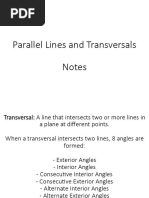 Parallel Lines and Transversals Notes