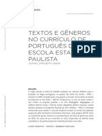 ZANCHETTA JR., Juvenal. Textos e Gêneros No Currículo de Português Da Escola Estadual Paulista PDF