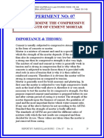 Compressive Strength of Mortar Cube