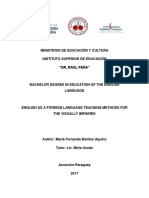 EFL Methods For The Visually Impaired