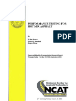 Performance Testing For Hot Mix Asphalt