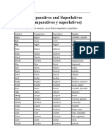 List of Comparatives and Superlatives