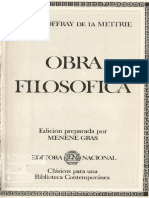 Julien Offray de La Mettrie Obra Filosofica PDF