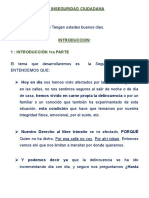 Discurso - La Inseguridad Ciudadana