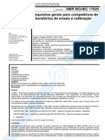 NBR ISO 17025 - 2001 - Requisitos Gerais para Competencia PDF