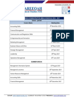 Doha - MBA Schedule - 2016 - 2017