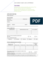 Job Application Form Template