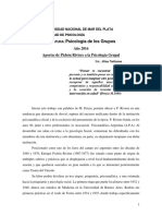 Aportes de Pichon Riviere A La Psicologia Grupal