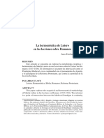 Hermenéutica de Lutero en Las Lecciones de Romanos