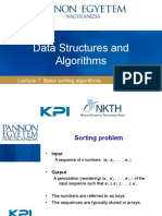 Data Structures and Algorithms: Lecture 7. Basic Sorting Algorithms