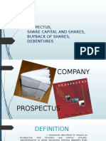 Propectus, Share Capital and Shares, Buyback of Shares, Debentures