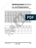 Answers and Explanations: CAT 2001 Actual Paper