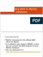 Connecting JAVA To MySQL Database