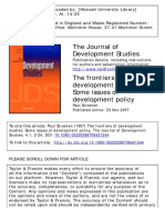 The Frontiers of Development Studies: Some Issues of Development Policy by Paul Streeten