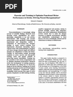 Training To Optimize Performance Driving Reorganization?: Exercise and Functional in Stroke: Neural