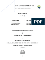 Design and Fabrication of Hydraulic Fork Lift: Project Report