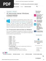 42 Raccourcis Clavier Windows Indispensables