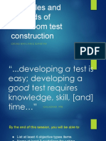 Principles and Methods of Classroom Test Construction