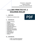 Laboratorio. Volumen Molar