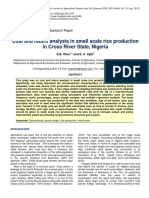 Cost and Return Analysis in Small Scale Rice Production in Cross River State Nigeria