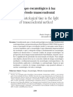 O Tempo Escatológico À Luz Do Método Trancendental