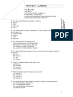 Topic Test - Nutrition: PART A Multiple Choice (8 Marks)