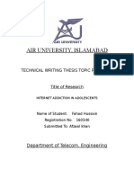 Air University, Islamabad: Technical Writing Thesis Topic Proposal