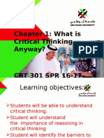 Chapter 1 What Is Critical Thinking Anyway