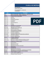 Lista de Metrados Terminado Costos