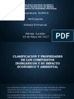 Clasificacion y Propiedades de Los Compuestos Inorganicos y Su Impacto Economico y Ambiental