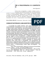 Diálogo Entra A Psicoterapia e o Contexto Pós-Moderno