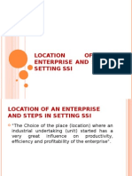 Location of Enterprise and Steps in Setting SSI