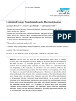 Entropy: Conformal Gauge Transformations in Thermodynamics