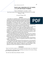 Unsteady Aerodynamic Performance of Model Wings at Low Reynolds Numbers